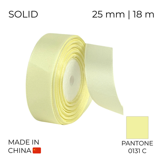 Grosgrain Ribbon 25 mm 002 Ivory 18 m (1 pc)