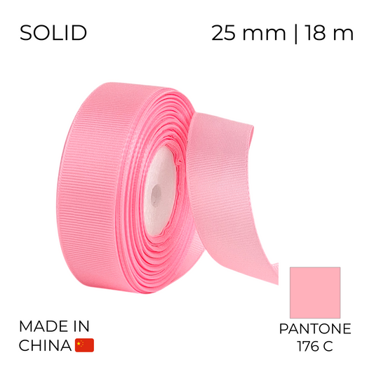 Grosgrain Ribbon 25 mm 003 Bright Pink 18 m (1 pc)