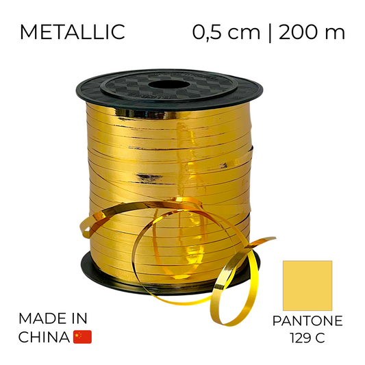 Curling Mylar Ribbon China 005 Metallic Gold | 0,5/200 (1 pc)