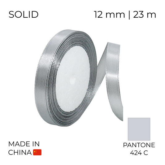 Satin Ribbon 12 mm 005 Silver 23 m (1 pc)