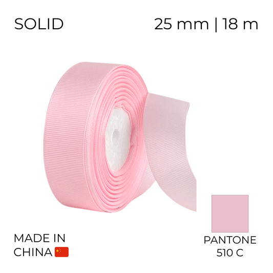 Grosgrain Ribbon 25 mm 006 Pale Pink 18 m (1 pc)