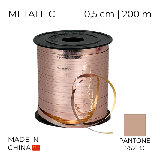 Curling Mylar Ribbon China 006 Metallic Rose Gold | 0,5/200 (1 pc)