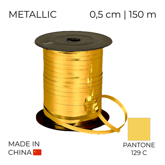 Curling Mylar Ribbon China 007 Metallic Gold | 0,5/150 (1 pc)
