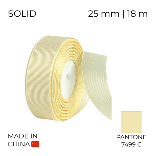 Grosgrain Ribbon 25 mm 007 Cream 18 m (1 pc)