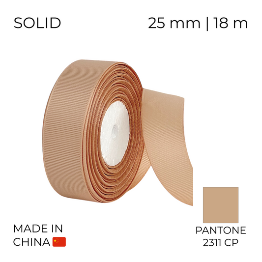 Grosgrain Ribbon 25 mm 009 Beige 18 m (1 pc)