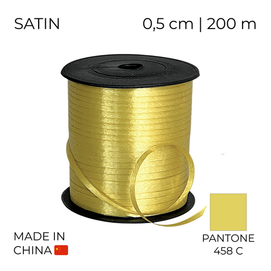 Curling Mylar Ribbon China 009 Satin Gold | 0,5/200 (1 pc)