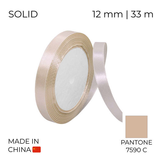 Satin Ribbon 12 mm 009 Beige 33 m (1 pc)