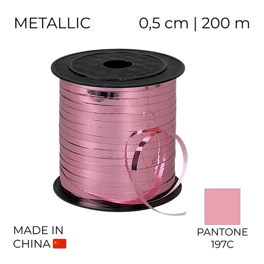 Curling Mylar Ribbon China 010 Metallic Pink | 0,5/200 (1 pc)
