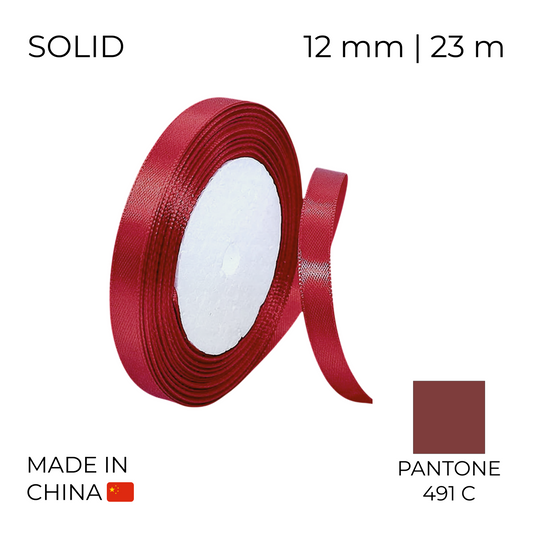 Satin Ribbon 12 mm 014 Burgundy 23 m (1 pc)