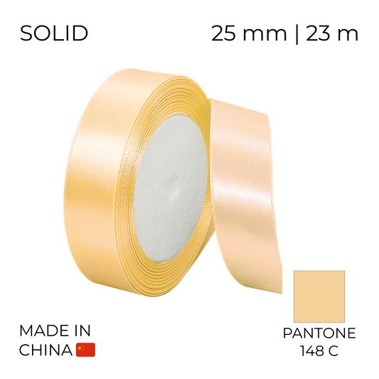 Satin Ribbon 25 mm 019 Caramel 23 m (1 pc)