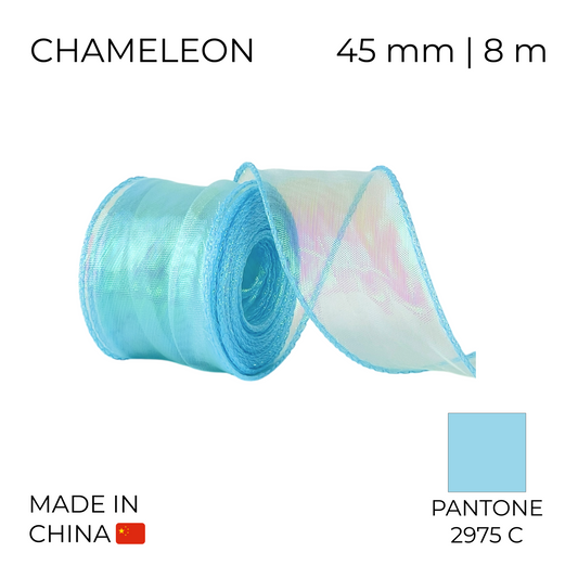 Organza Ribbon 45 mm 01 Chameleon Light Blue 8 m (1 pc)