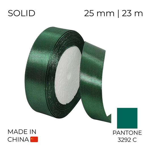 Satin Ribbon 25 mm 028 Emerald Green 23 m (1 pc)