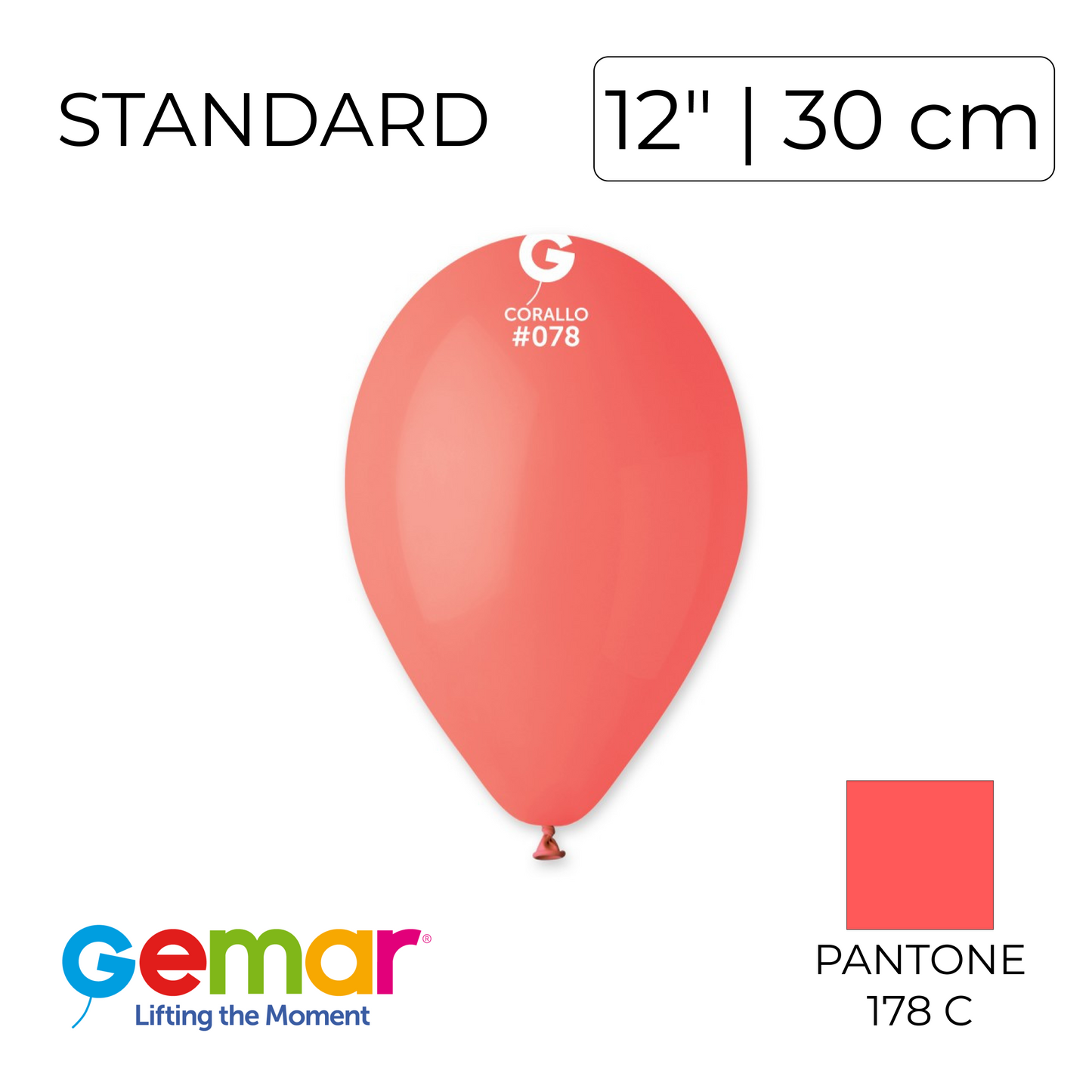 Gemar 12" | Standard 078 Corallo (100 pcs)