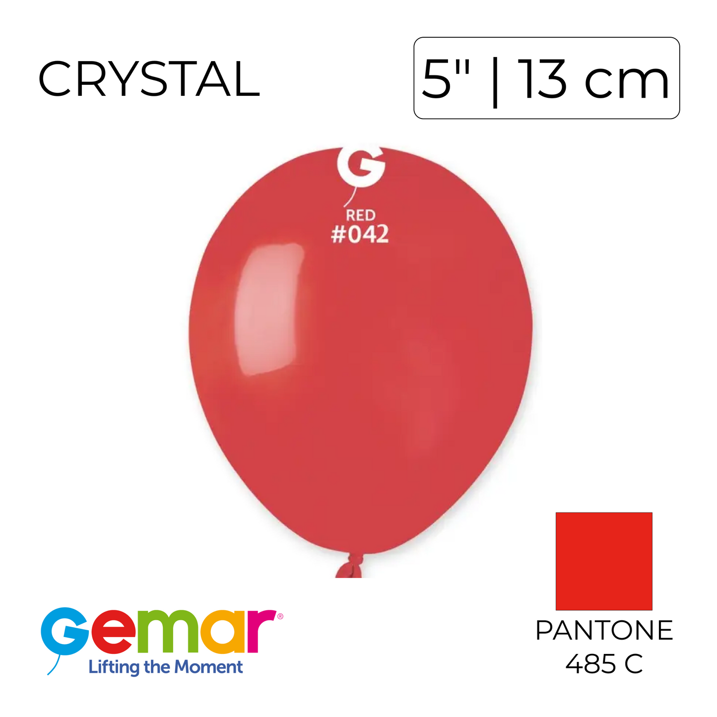 Gemar 5" | Crystal 042 Red (100 pcs)