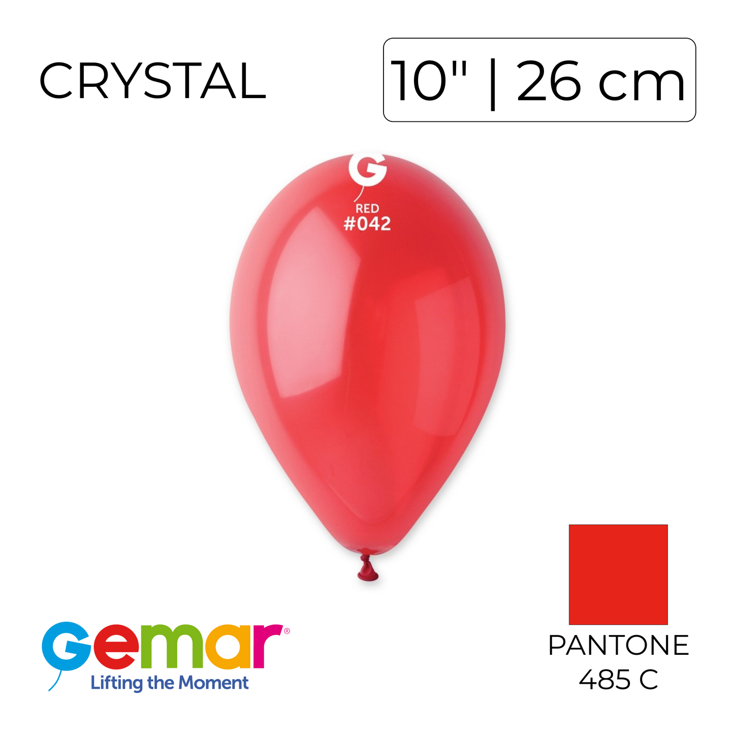 Gemar 10" | Crystal 042 Red (100 pcs)