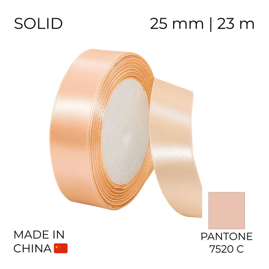 Satin Ribbon 25 mm 029 Peach 23 m (1 pc)