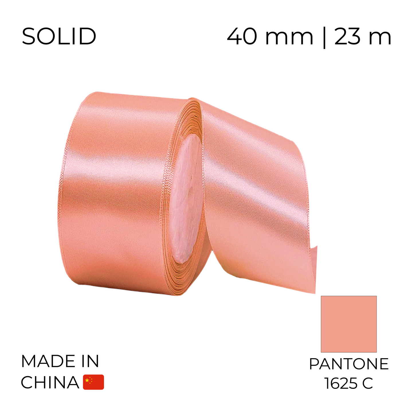 Satin Ribbon 40 mm 029 Peach 23 m (1 pc)