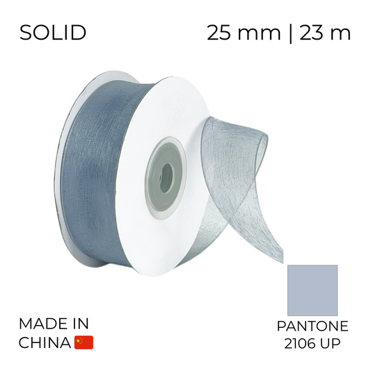 Organza Ribbon 25 mm 02 Silver 23 m (1 pc)