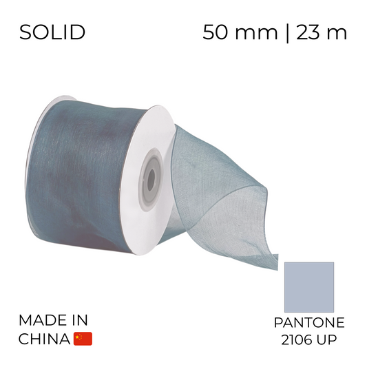 Organza Ribbon 50 mm 02 Silver 23 m (1 pc)