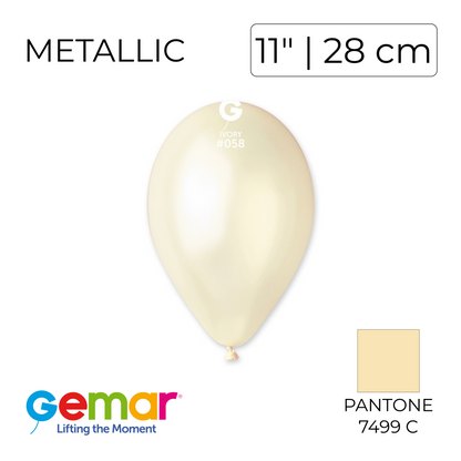 Gemar 11" | Metallic 058 Ivory (100 pcs)