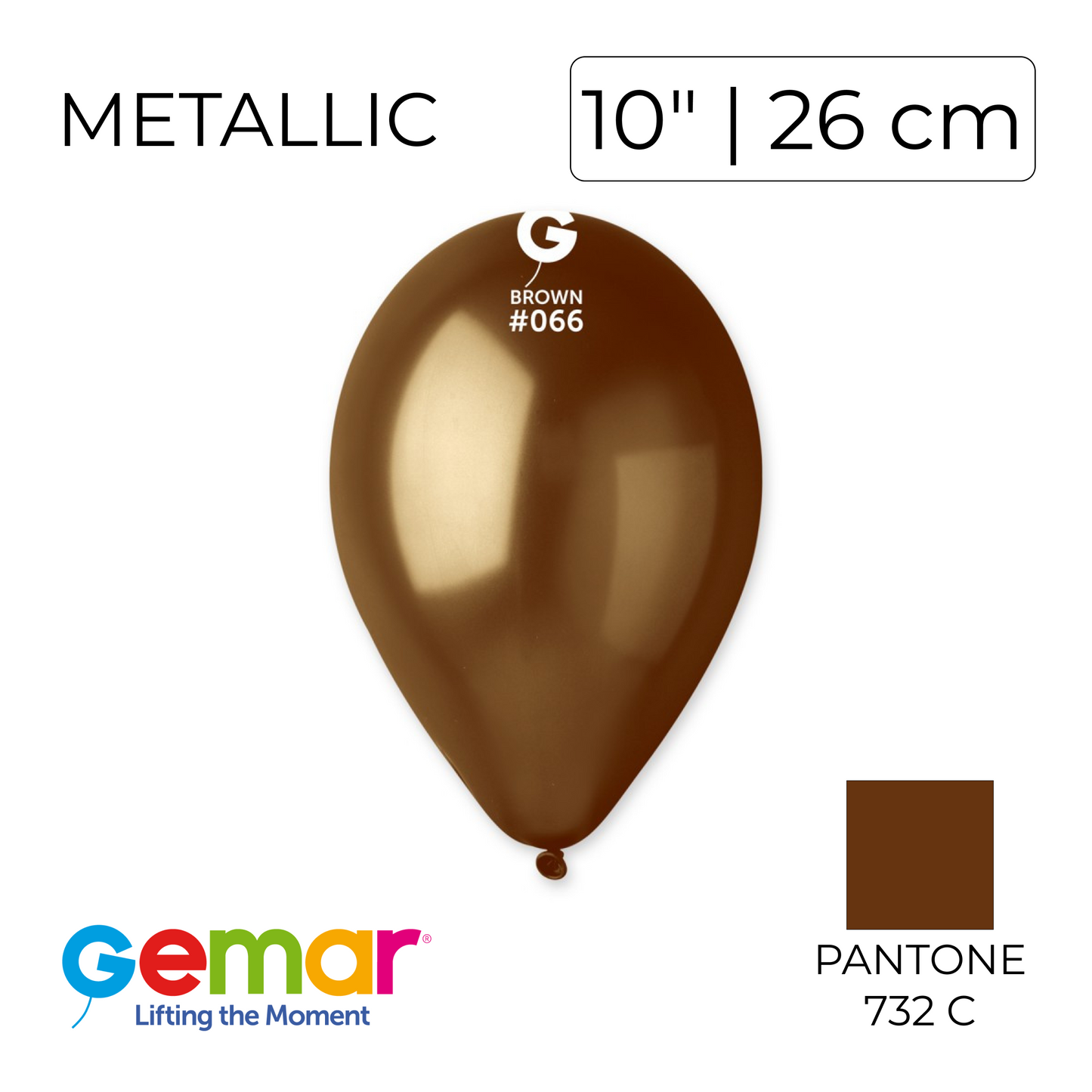 Gemar 10" | Metallic 066 Brown (100 pcs)
