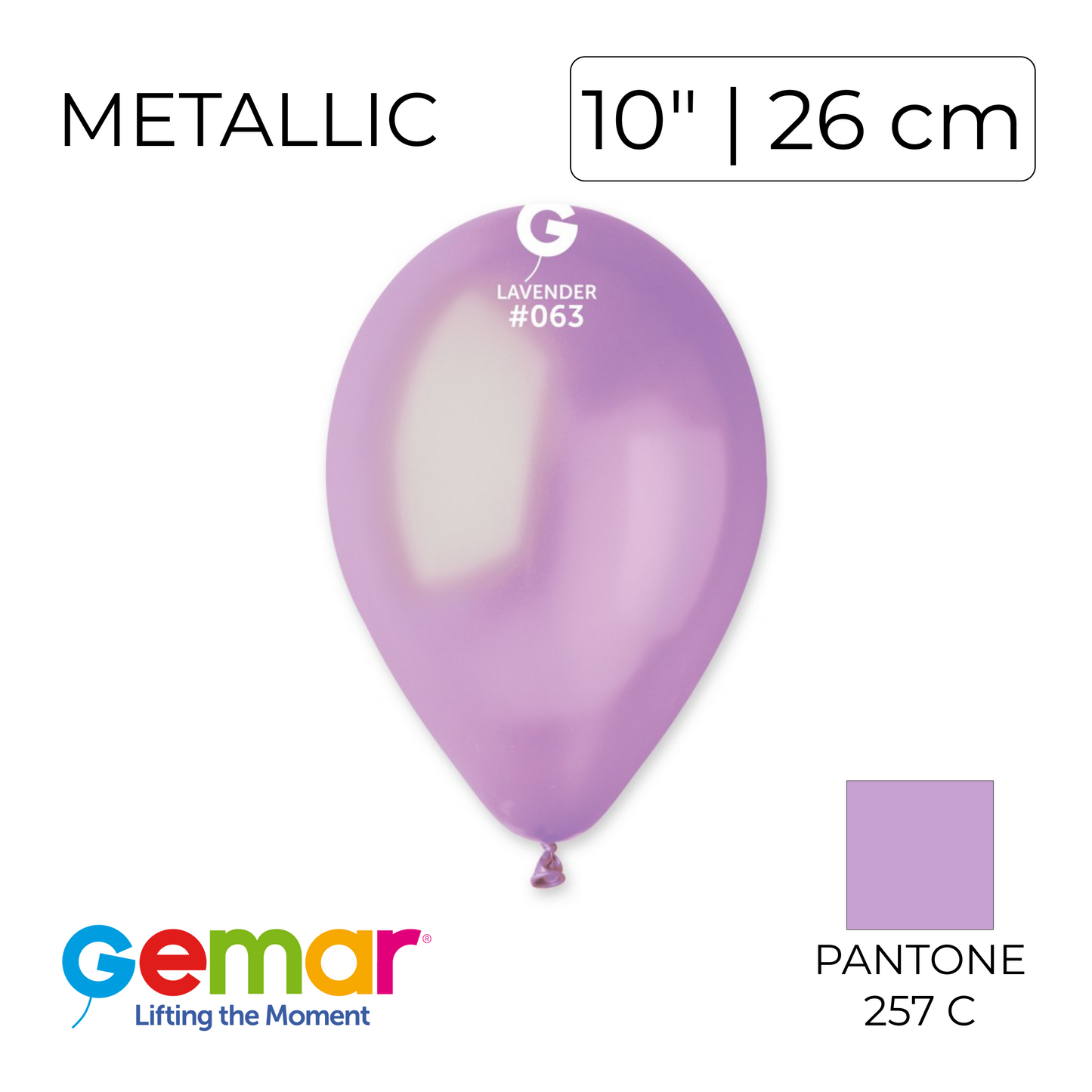 Gemar 10" | Metallic 063 Lavender (100 pcs)