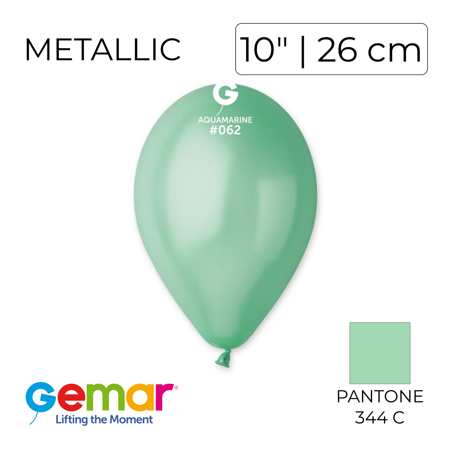 Gemar 10" | Metallic 062 Aquamarine (100 pcs)