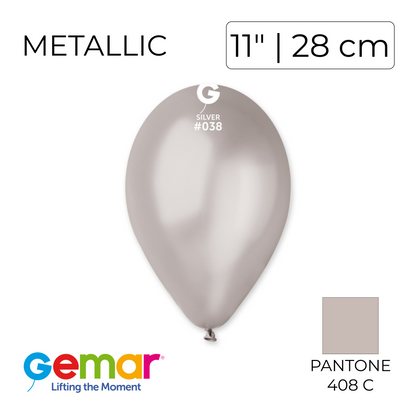 Gemar 11" | Metallic 038 Silver (100 pcs)