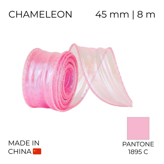 Organza Ribbon 45 mm 03 Chameleon Pink 8 m (1 pc)