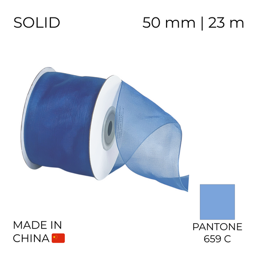 Organza Ribbon 50 mm 03 Blue 23 m (1 pc)