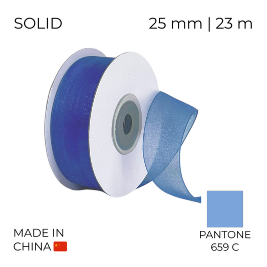 Organza Ribbon 25 mm 03 Blue 23 m (1 pc)