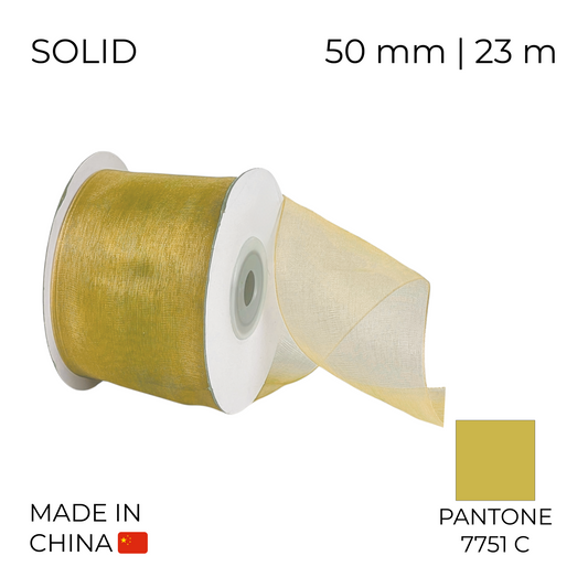 Organza Ribbon 50 mm 04 Gold 23 m (1 pc)