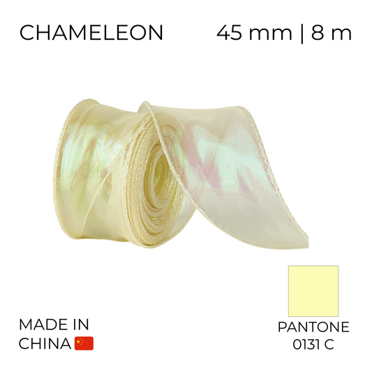 Organza Ribbon 45 mm 04 Chameleon Ivory 8 m (1 pc)