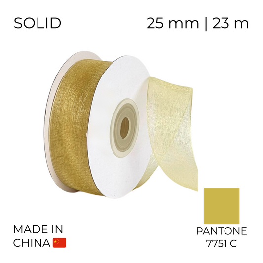Organza Ribbon 25 mm 04 Gold 23 m (1 pc)