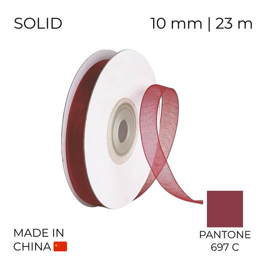 Organza Ribbon 10 mm 05 Burgundy 23 m (1 pc)