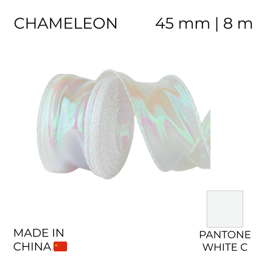 Organza Ribbon 45 mm 05 Chameleon White 8 m (1 pc)