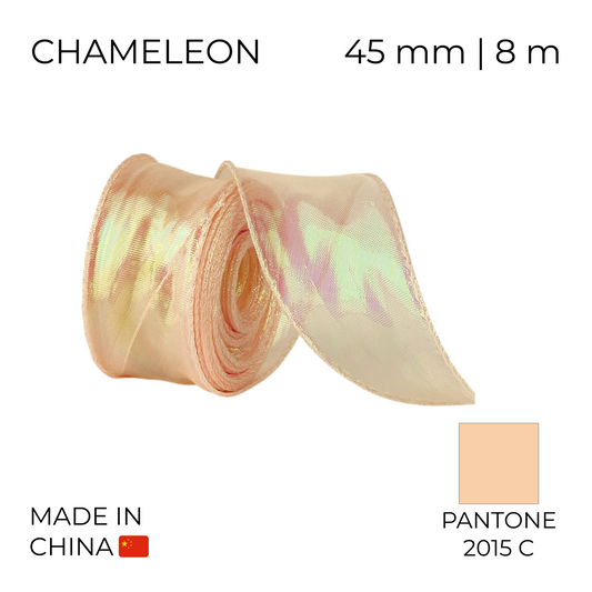 Organza Ribbon 45 mm 06 Chameleon Peach 8 m (1 pc)