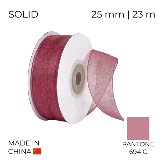 Organza Ribbon 25 mm 06 Pink Dust 23 m (1 pc)