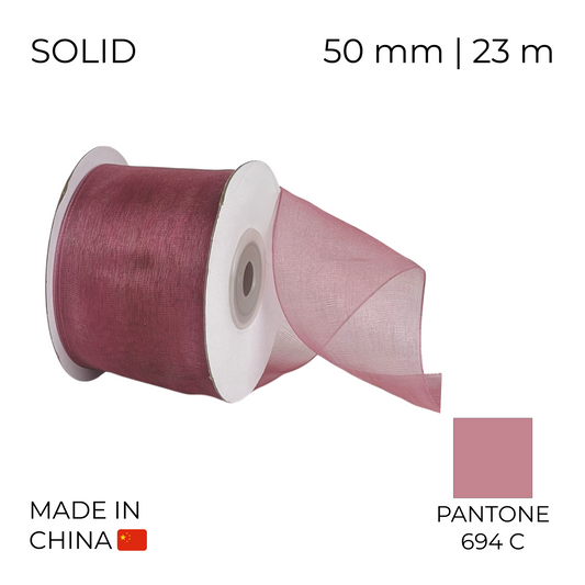 Organza Ribbon 50 mm 06 Pink Dust 23 m (1 pc)