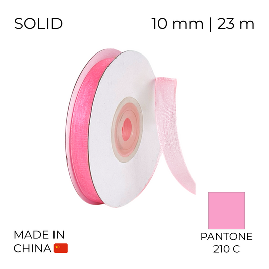 Organza Ribbon 10 mm 09 Pink 23 m (1 pc)
