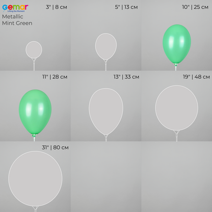 Gemar 10" | Metallic 094 Mint Green (100 pcs)