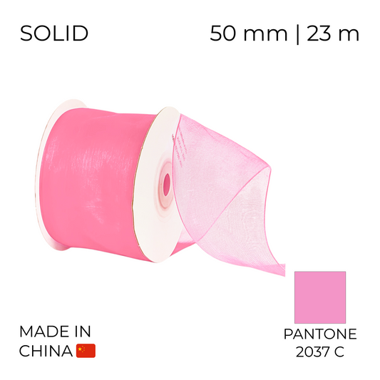 Organza Ribbon 50 mm 09 Pink 23 m (1 pc)