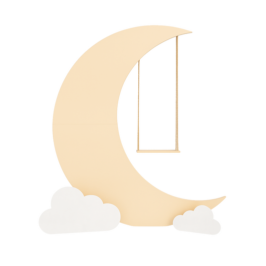 Wooden Moon with Hanging Swing - Painted (1 pc)