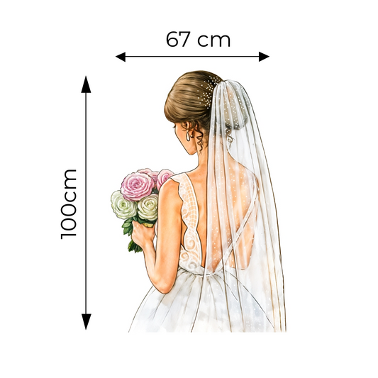 Sticker for Cardboard Cutout - Bride 100 x 67 cm (1 pc)