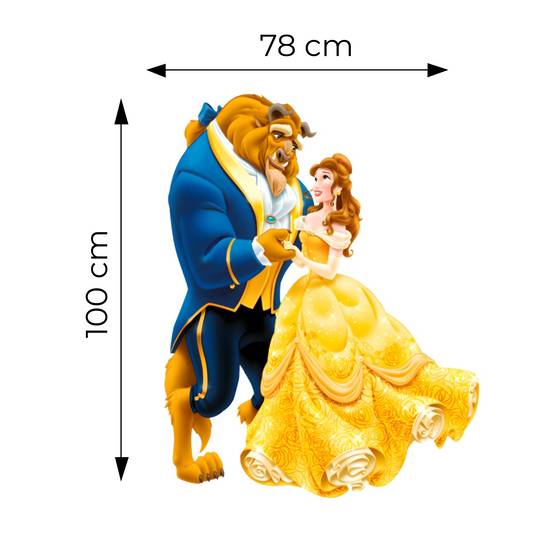 Sticker for Cardboard Cutout - Princess Belle and The Beast 100 x 78 cm (1 pc)