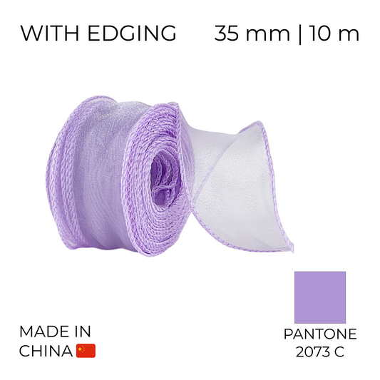 Organza Ribbon 35 mm 11 Lilac with Edging 10 m (1 pc)