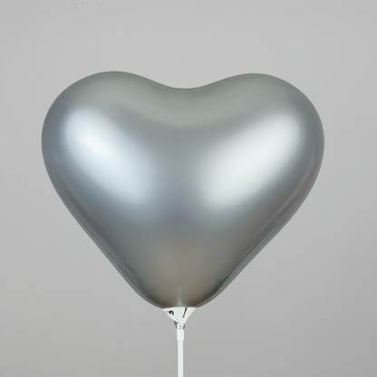 Gemar 12" Heart | Shiny 089 Silver (25 pcs)