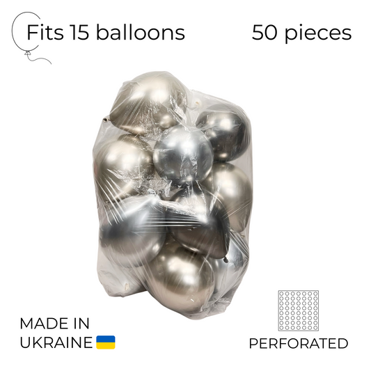 Balloon Transport Bags for 15 Inflated Balloons -  Clear (50 pcs)