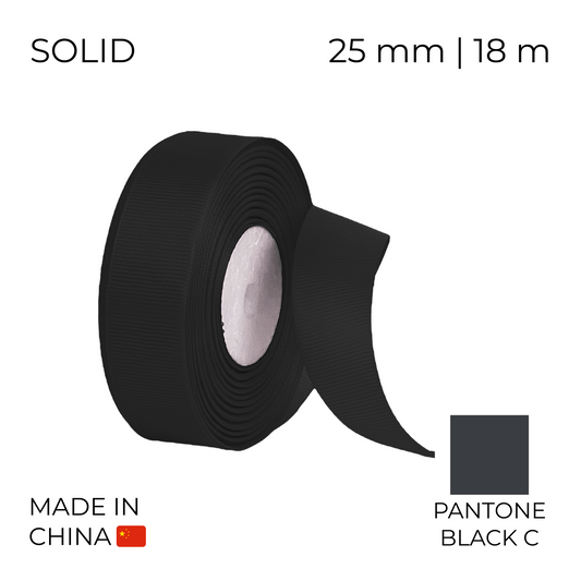 Grosgrain Ribbon 25 mm 012 Black 18 m (1 pc)