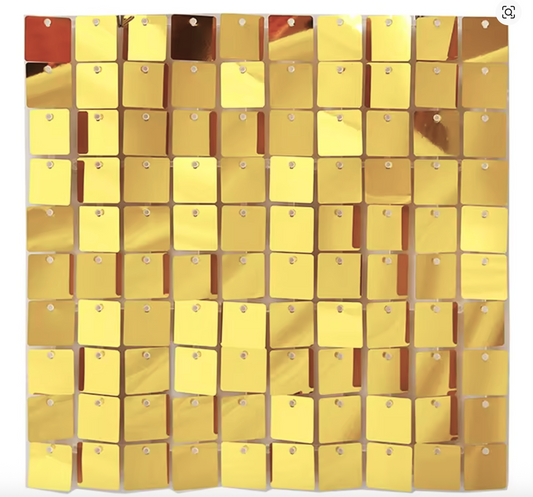 Shimmer Wall Backdrop Panels - Gold | 30x30 cm (36 pcs) + 2 Bonus Sequin Sets